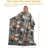 imageCatalonia Wearable Blanket with Sleeves and Pocket Cozy Soft Fleece Mink Micro Plush Wrap Throws Blanket Robe for Women and MenTaupe Horse