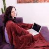 imageCatalonia Wearable Blanket with Sleeves and Pocket Cozy Soft Fleece Mink Micro Plush Wrap Throws Blanket Robe for Women and MenWine