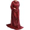 imageCatalonia Wearable Blanket with Sleeves and Pocket Cozy Soft Fleece Mink Micro Plush Wrap Throws Blanket Robe for Women and MenWine