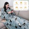 imageCatalonia Wearable Blanket with Sleeves and Pocket Cozy Soft Fleece Mink Micro Plush Wrap Throws Blanket Robe for Women and MenWondercat Grey
