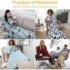imageCatalonia Wearable Blanket with Sleeves and Pocket Cozy Soft Fleece Mink Micro Plush Wrap Throws Blanket Robe for Women and MenWondercat Grey