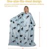 imageCatalonia Wearable Blanket with Sleeves and Pocket Cozy Soft Fleece Mink Micro Plush Wrap Throws Blanket Robe for Women and MenWondercat Grey