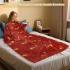 imageCatalonia Wearable Blanket with Sleeves and Pocket Cozy Soft Fleece Mink Micro Plush Wrap Throws Blanket Robe for Women and MenXmas Dachshund Wine