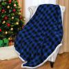 imageCatalonia Buffalo Plaid Sherpa Throw Blanket Red Black Checkered Holiday Throws for Couch Sofa Cabin Decor  Soft Warm Comfy Fuzzy Snuggle  80x60 Inches Christmas BlanketBlue