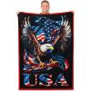 imageCatalonia Eagle Flag Blanket Soft Patriotic American Blanket Bald Eagle Gifts for Men USA Flag Throw for Couch Bed Police Gifts 4th of July Citizenship Veteran Patriotic Presidents Day Gift
