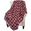 imageCatalonia Red Plaid Sherpa Throw Blanket Super Soft Throw for Sofa Couch Bed TV Blanket Micro Mink Fleece Plush Comfy Cozy Fluffy Warm 60x50 Inches BuffaloStella