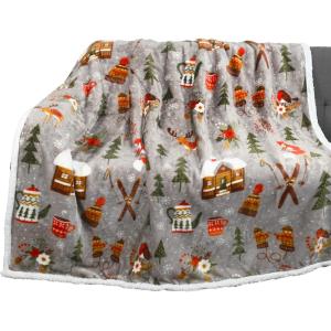 imageCatalonia Christmas Sherpa Throw Blanket Xmas Theme Throws Plush Fleece Couch Blanket Super Soft Comfy Cozy Fluffy Warm  50x60 inchTruckTribe