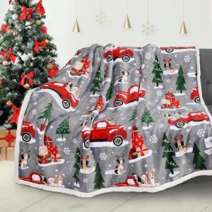 imageCatalonia Christmas Sherpa Throw Blanket Xmas Theme Throws Plush Fleece Couch Blanket Super Soft Comfy Cozy Fluffy Warm  50x60 inchTruckTruck