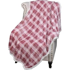 imageCatalonia Red Plaid Sherpa Fleece Throw Blanket Reversible Super Soft Warm Comfy Fluffy Snuggle Micro Plush Throws for Bedding Couch TV 60quotx50quot Buffalo Valentines Day GiftPlaid Pink