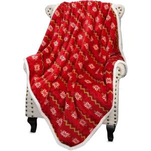 imageCatalonia Red Plaid Sherpa Throw Blanket Super Soft Throw for Sofa Couch Bed TV Blanket Micro Mink Fleece Plush Comfy Cozy Fluffy Warm 60x50 Inches BuffaloMistletoe
