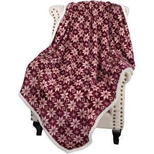 imageCatalonia Red Plaid Sherpa Throw Blanket Super Soft Throw for Sofa Couch Bed TV Blanket Micro Mink Fleece Plush Comfy Cozy Fluffy Warm 60x50 Inches BuffaloStella