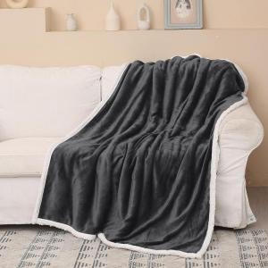 imageCatalonia Red Plaid Sherpa Throw Blanket Super Soft Throw for Sofa Couch Bed TV Blanket Micro Mink Fleece Plush Comfy Cozy Fluffy Warm 60x50 Inches BuffaloCharcoal Grey