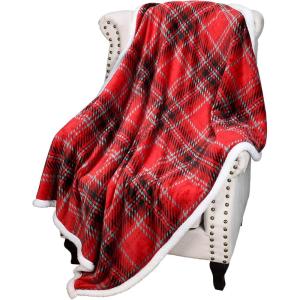 imageCatalonia Red Plaid Sherpa Throw Blanket Super Soft Throw for Sofa Couch Bed TV Blanket Micro Mink Fleece Plush Comfy Cozy Fluffy Warm 60x50 Inches BuffaloBuffalored green