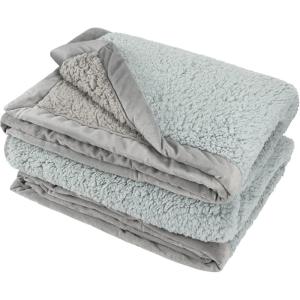 imageCatalonia Reversible Sherpa Throw Blanket Super Soft Fluffy Blanket for Couch Fuzzy Comfy Warm Throws Comfort Caring Valentines Day Gift 50x60 inchesAqua and Grey