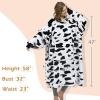 imageCatalonia Cow Print Full Body Oversized Blanket Hoodie Sweatshirt Extra Long Wearable Fleece Pullover Gift for Adult Men Women Wife Girlfriend