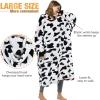 imageCatalonia Cow Print Full Body Oversized Blanket Hoodie Sweatshirt Extra Long Wearable Fleece Pullover Gift for Adult Men Women Wife Girlfriend