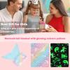imageCatalonia Kids Mermaid Tail Blanket Glow in The Dark Mermaid Sleeping Bag Super Soft Plush Flannel Sleeping Blanket for Girls Fish Scale PatternGlow in the Darkblue