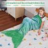 imageCatalonia Kids Mermaid Tail Blanket Glow in The Dark Mermaid Sleeping Bag Super Soft Plush Flannel Sleeping Blanket for Girls Fish Scale PatternGlow in the Darkgreen