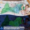 imageCatalonia Kids Mermaid Tail Blanket Glow in The Dark Mermaid Sleeping Bag Super Soft Plush Flannel Sleeping Blanket for Girls Fish Scale PatternGlow in the Darkgreen