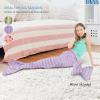 imageCatalonia Kids Mermaid Tail Blanket Glow in The Dark Mermaid Sleeping Bag Super Soft Plush Flannel Sleeping Blanket for Girls Fish Scale PatternLight Blue