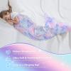 imageCatalonia Kids Mermaid Tail Blanket Glow in The Dark Mermaid Sleeping Bag Super Soft Plush Flannel Sleeping Blanket for Girls Fish Scale PatternTiedye