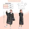 imageCatalonia Oversized Blanket Hoodie Sweatshirt for Kids Wearable Fleece Pullover with Large Front Pocket Teen Boys Girls Gift AquaBlack