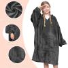 imageCatalonia Oversized Blanket Hoodie Sweatshirt for Kids Wearable Fleece Pullover with Large Front Pocket Teen Boys Girls Gift AquaBlack