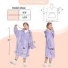 imageCatalonia Oversized Blanket Hoodie Sweatshirt for Kids Wearable Fleece Pullover with Large Front Pocket Teen Boys Girls Gift AquaLavender