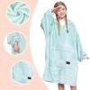imageCatalonia Oversized Blanket Hoodie Sweatshirt for Kids Wearable Fleece Pullover with Large Front Pocket Teen Boys Girls Gift BlackAqua