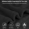 imageCatalonia Oversized Blanket Hoodie Sweatshirt for Kids Wearable Fleece Pullover with Large Front Pocket Teen Boys Girls Gift BlackBlack