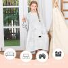 imageCatalonia Oversized Blanket Hoodie Sweatshirt for Kids Wearable Fleece Pullover with Large Front Pocket Teen Boys Girls Gift BlackDove Grey