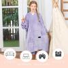 imageCatalonia Oversized Blanket Hoodie Sweatshirt for Kids Wearable Fleece Pullover with Large Front Pocket Teen Boys Girls Gift BlackLavender