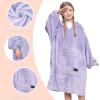 imageCatalonia Oversized Blanket Hoodie Sweatshirt for Kids Wearable Fleece Pullover with Large Front Pocket Teen Boys Girls Gift BlackLavender