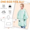 imageCatalonia Oversized Blanket Hoodie for Kids Wearable Fleece Sweatshirt Pullover with Large Front Pocket 412 Years Boy GirlAqua