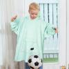 imageCatalonia Oversized Blanket Hoodie for Kids Wearable Fleece Sweatshirt Pullover with Large Front Pocket 412 Years Boy GirlAqua