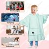 imageCatalonia Oversized Blanket Hoodie for Kids Wearable Fleece Sweatshirt Pullover with Large Front Pocket 412 Years Boy GirlAqua