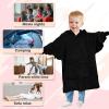 imageCatalonia Oversized Blanket Hoodie for Kids Wearable Fleece Sweatshirt Pullover with Large Front Pocket 412 Years Boy GirlBlack