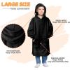 imageCatalonia Oversized Blanket Hoodie for Kids Wearable Fleece Sweatshirt Pullover with Large Front Pocket 412 Years Boy GirlBlack