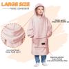 imageCatalonia Oversized Blanket Hoodie for Kids Wearable Fleece Sweatshirt Pullover with Large Front Pocket 412 Years Boy GirlPink
