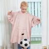 imageCatalonia Oversized Blanket Hoodie for Kids Wearable Fleece Sweatshirt Pullover with Large Front Pocket 412 Years Boy GirlPink