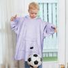 imageCatalonia Oversized Blanket Hoodie for Kids Wearable Fleece Sweatshirt Pullover with Large Front Pocket 412 Years Boy GirlPurple