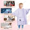 imageCatalonia Oversized Blanket Hoodie for Kids Wearable Fleece Sweatshirt Pullover with Large Front Pocket 412 Years Boy GirlPurple