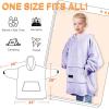 imageCatalonia Oversized Blanket Hoodie for Kids Wearable Fleece Sweatshirt Pullover with Large Front Pocket 412 Years Boy GirlPurple