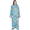 imageCatalonia Pink Wearable Fleece Blanket with Sleeves and Foot Pockets for Adult Women Men Micro Plush Comfy Wrap Sleeved Throw Blanket RobeCat Blue
