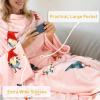imageCatalonia Pink Wearable Fleece Blanket with Sleeves and Foot Pockets for Adult Women Men Micro Plush Comfy Wrap Sleeved Throw Blanket RobeChristmas Dwarfs