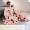 imageCatalonia Pink Wearable Fleece Blanket with Sleeves and Foot Pockets for Adult Women Men Micro Plush Comfy Wrap Sleeved Throw Blanket RobeChristmas Dwarfs