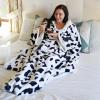 imageCatalonia Pink Wearable Fleece Blanket with Sleeves and Foot Pockets for Adult Women Men Micro Plush Comfy Wrap Sleeved Throw Blanket RobeDalmatian
