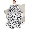 imageCatalonia Pink Wearable Fleece Blanket with Sleeves and Foot Pockets for Adult Women Men Micro Plush Comfy Wrap Sleeved Throw Blanket RobeDalmatian
