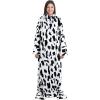 imageCatalonia Pink Wearable Fleece Blanket with Sleeves and Foot Pockets for Adult Women Men Micro Plush Comfy Wrap Sleeved Throw Blanket RobeDalmatian