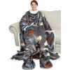 imageCatalonia Pink Wearable Fleece Blanket with Sleeves and Foot Pockets for Adult Women Men Micro Plush Comfy Wrap Sleeved Throw Blanket RobeDog Grey